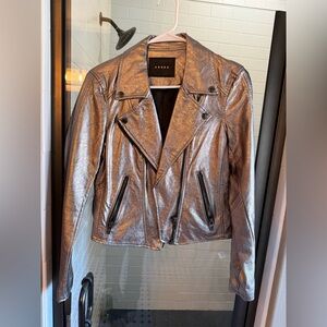 Bronze faux leather jacket